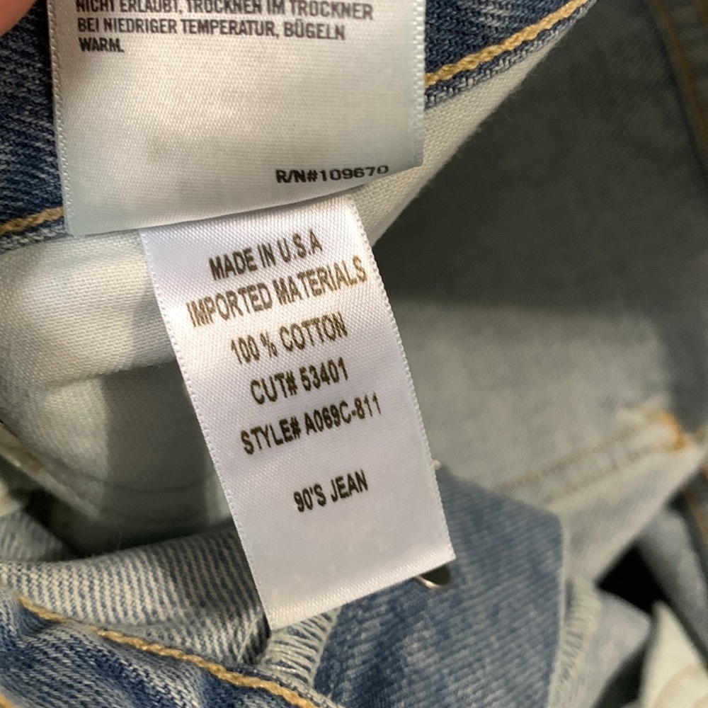 Agolde Blue Distressed Straight Leg Jeans - Picture 9 of 16